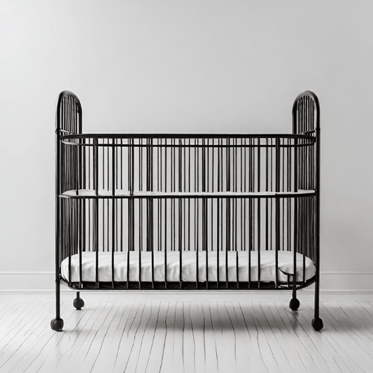 Black, Metal Crib